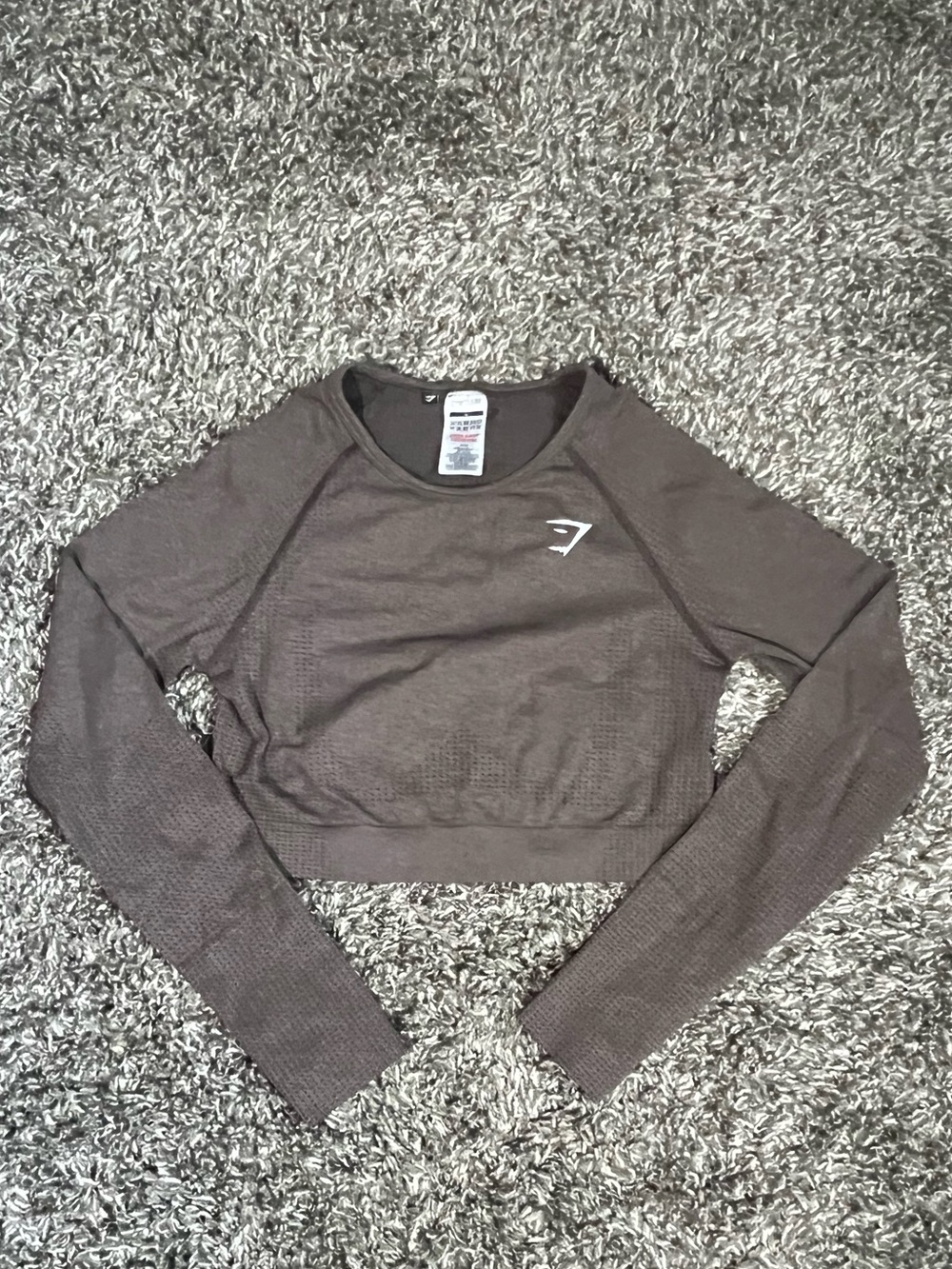 Gymshark Brown Seamless Long-Sleeve Crop Top